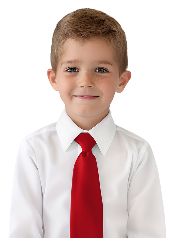 front Boy's Matte Satin Neck Tie