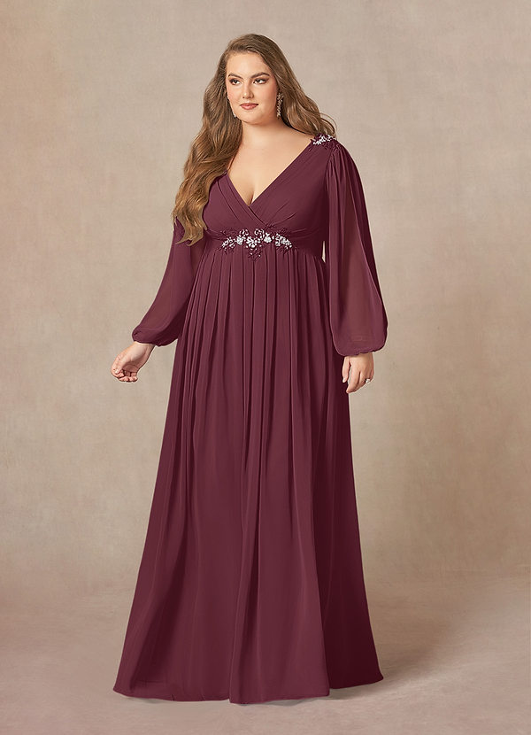 One Shoulder Chiffon Wedding Party Dresses Cabernet Plus Size