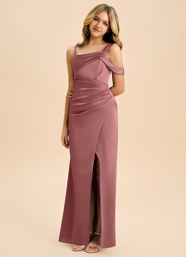 Azazie Wynter Junior Abito in Raso Elasticizzato Plissettato Ametista image1