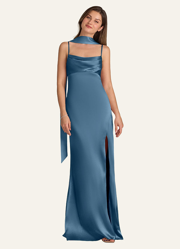 front Azazie Matchande färg Matt Satin Scarf