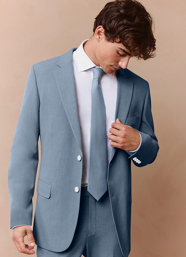 front James Dusty Blue Structured Stretch Suit