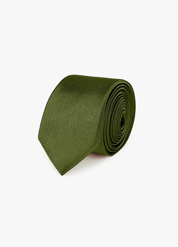 front Metallic Satin Skinny Tie