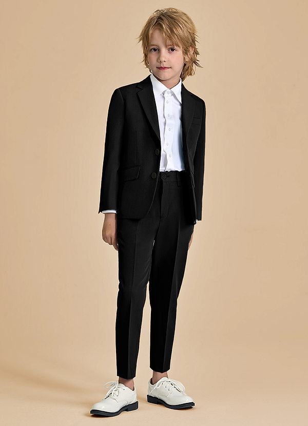 front Oliver Boys Black 2-Piece Suit