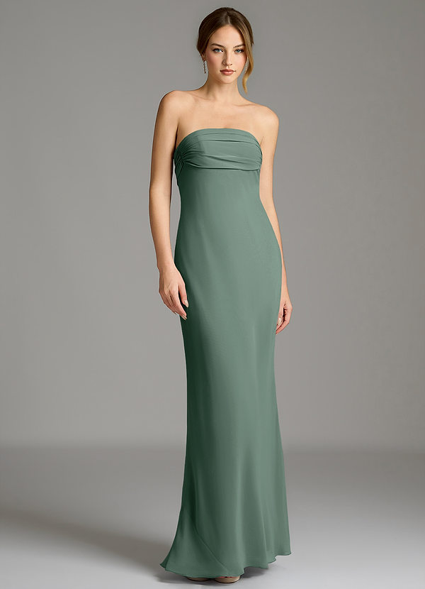 Azazie Ailanie Bruidsmeisjes Jurken Jurk van Chiffon met Zeemeermin Strapless Zeemos image1