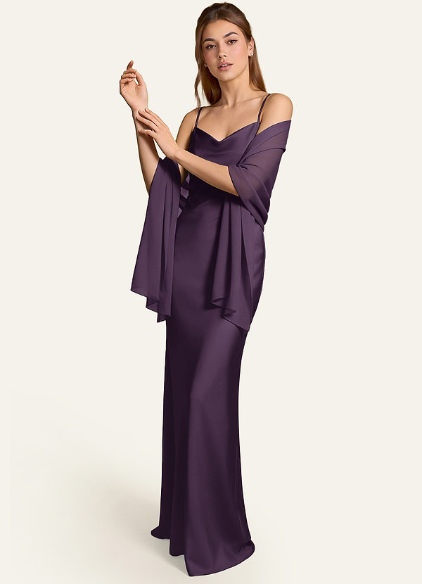 front Azazie Matching Color Aleena Chiffon Shawl