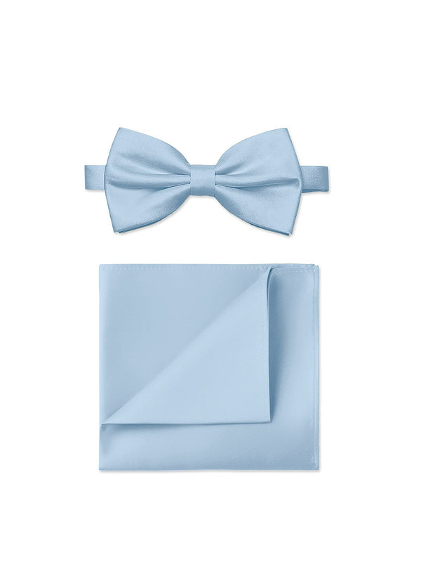 front Matte Satin Bow Tie and Pocket Square Set