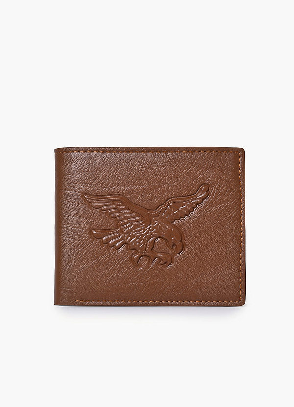 Zweifach faltbare Herrenbrieftasche aus geprägtem Leder front