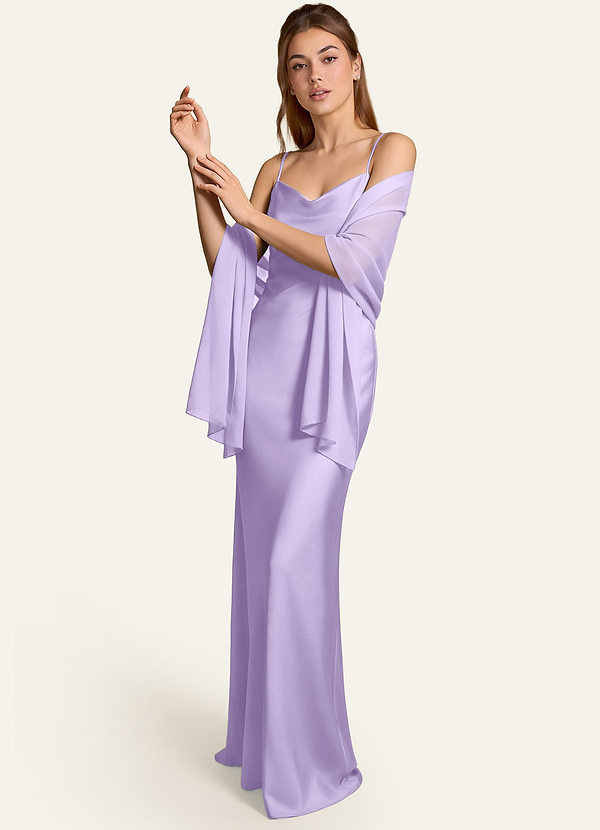 front Azazie Chal de gasa Aleena del mismo color