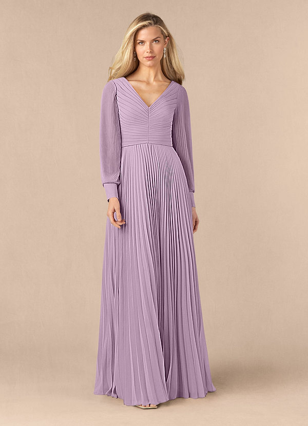 Azazie Zina Mother of the Brides Dresses Wisteria A-Line Pleated Chiffon Dress image1
