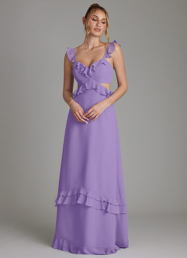 Azazie Malaya Bridesmaid Dresses Tahiti A-Line Corset Chiffon Dress image1