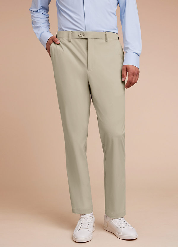 front Vincent Ivory Structured High Stretch Dress Pants