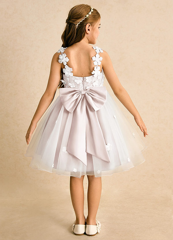 Azazie Junebug Vestidos de Niña de Flores Vestido de Marfil Pétalo De Rosa de Tul de Princesa con Encaje image1