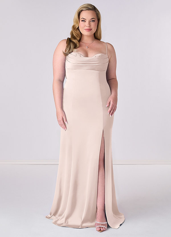 Barbie ♥ Azazie Abiti da Damigella Abito Sirena in Raso Elasticizzato Corsetto Rosa Rossore image1