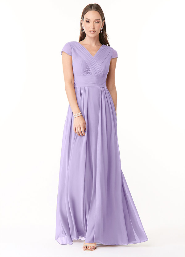 Azazie Organa Bridesmaid Dresses Lilac A-Line Pleated Chiffon Dress image1