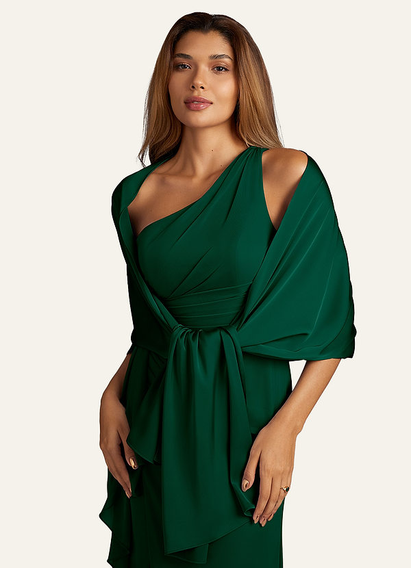 front Azazie Châle En Satin Extensible Aleena De Couleur Assortie