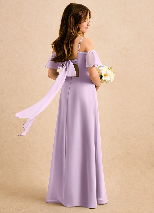 Azazie Robyn Girls Formal Bloemenmeisjes Jurken A-Lijn Jurk van Chiffon Sweetheart Halslijn Frosted Lila image1