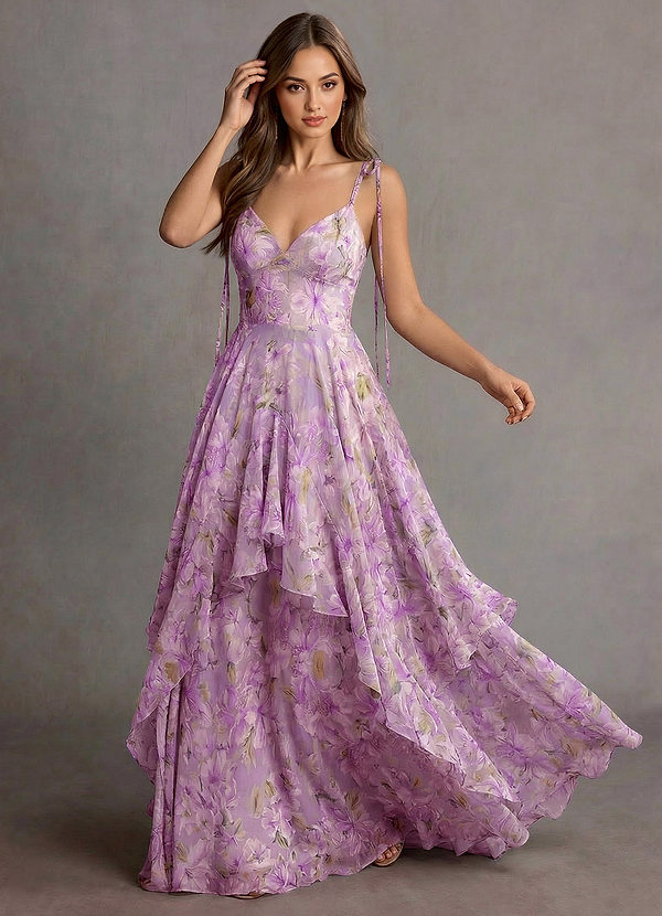Harmony Violet Floral Maxi Dress image1