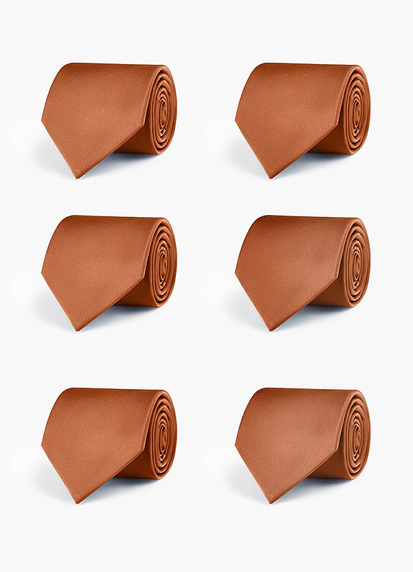 front Stretch Satin Matching Groomsmen Tie Set – 6 Pieces