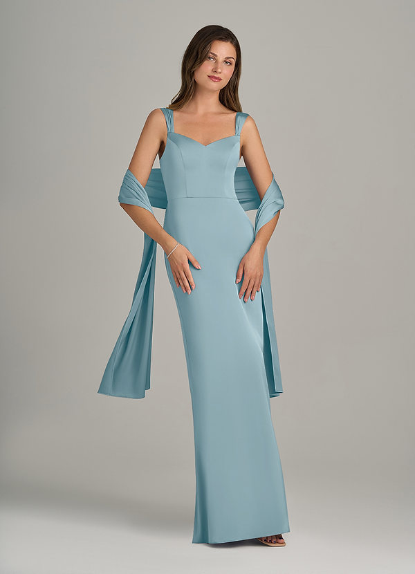 front Azazie Matching Color Stretch Satin Shawl
