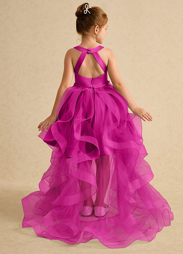 Azazie Julietta Robes de Fillette d'Honneur Robe Princesse en Tulle Convertible Fuchsia image1