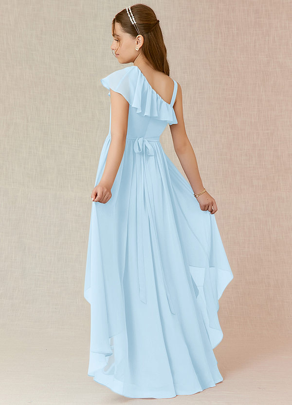 Azazie Mango Junior Sky Blue A-Line Ruched Chiffon Dress image1