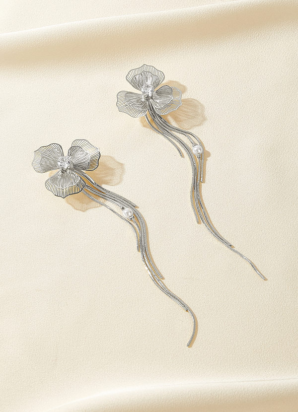front Petals and Tassels Statement Earrings