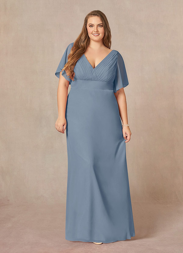 Azazie Alessa Mother of the Brides Dresses Twilight A-Line V-Neck Pleated Chiffon Dress image1