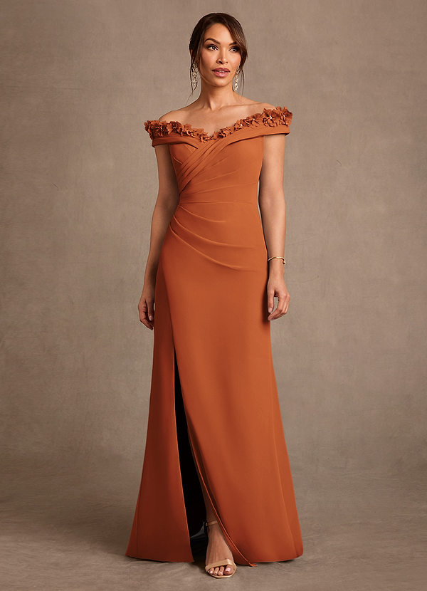 Azazie Jettie Suknie dla Matki Panny Młodej Osłona Pofałdowany Szyfon Długość podłogi Sukienka image1