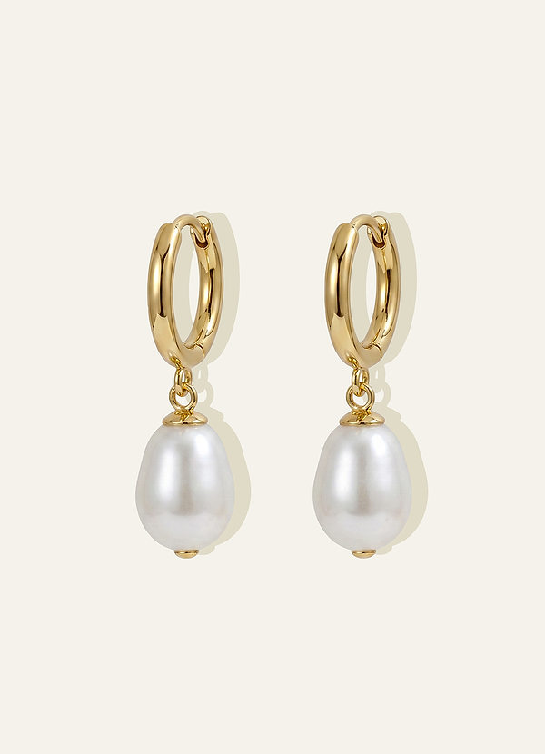 front Golden Pearl Earrings