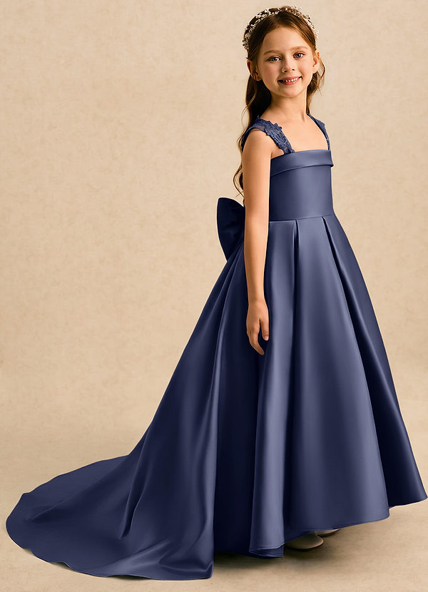 Azazie Genie Stormy Ball-Gown Off the Shoulder Matte Satin Dress | Azazie