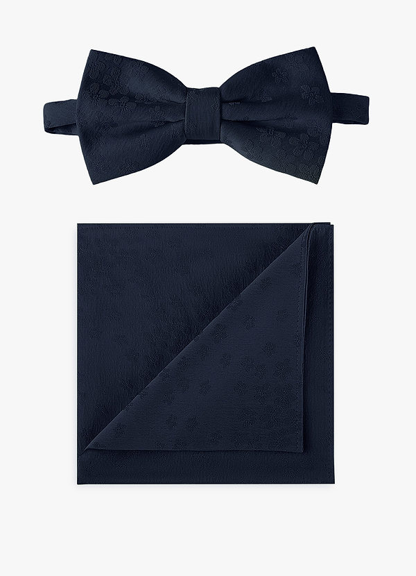 front Ensemble nœud papillon et pochette de costume en jacquard