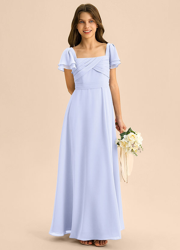 Azazie Azey Junior Lavender A-Line Ruched Chiffon Dress image1