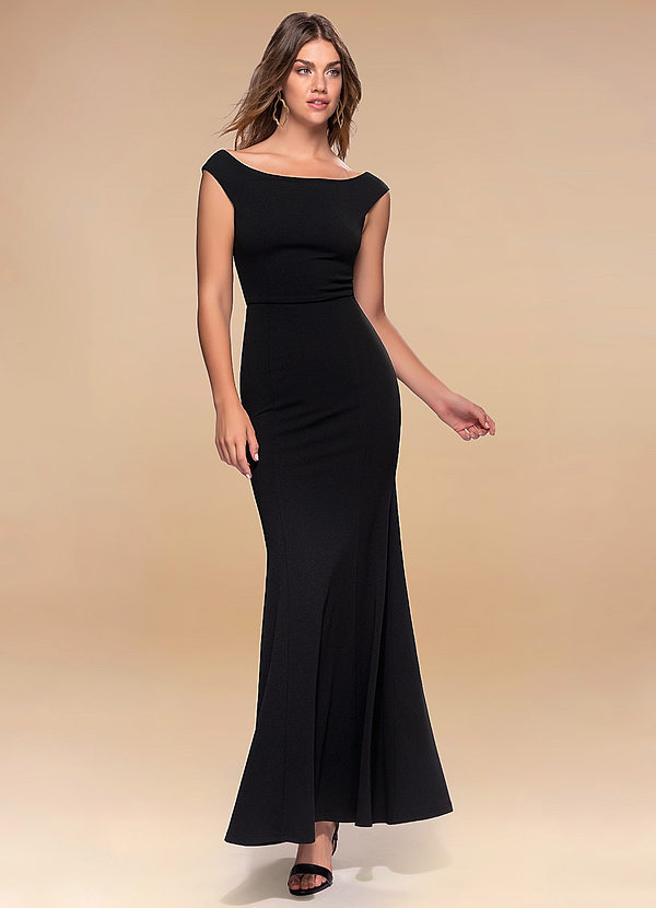 black crepe maxi dress