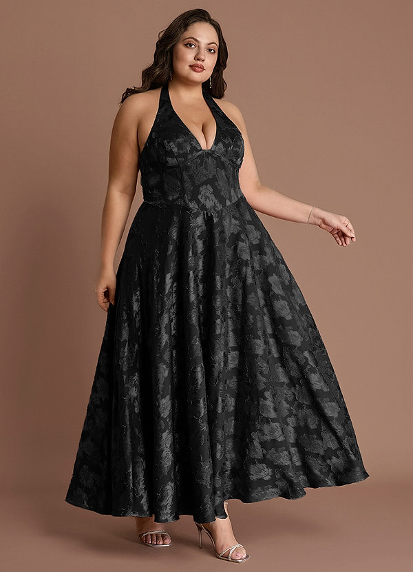 Isabeau Black Midi Dress image1
