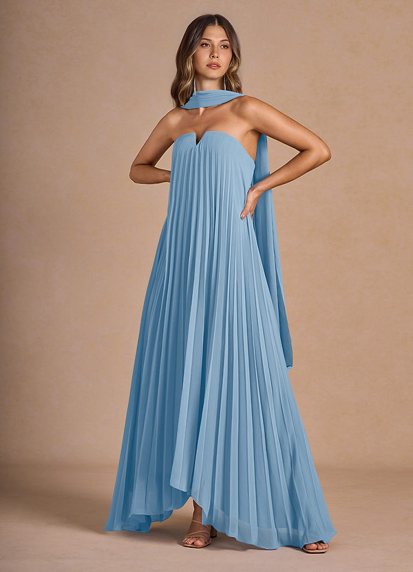 Nahla Haze Blue Allover Pleated Maxi Dress image1