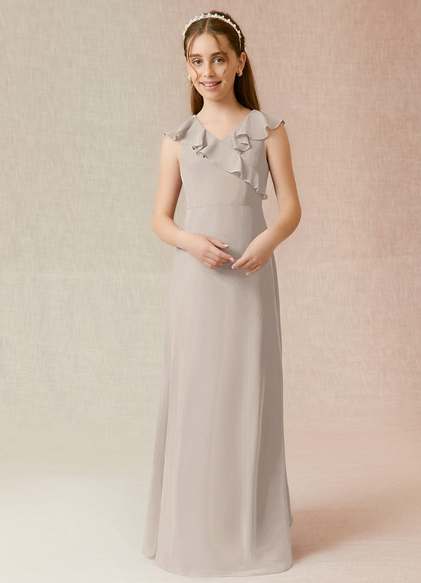 Vestidos De Dama De Honor Junior Con Escote Griego Y Largo Hasta El Suelo Marfil main image 0