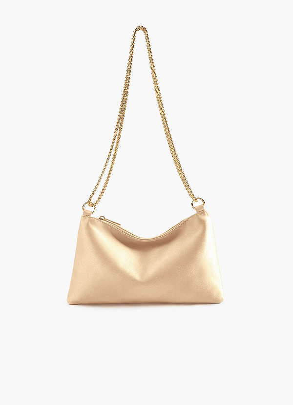 front Bolso de hombro ajustable de satén metálico a juego