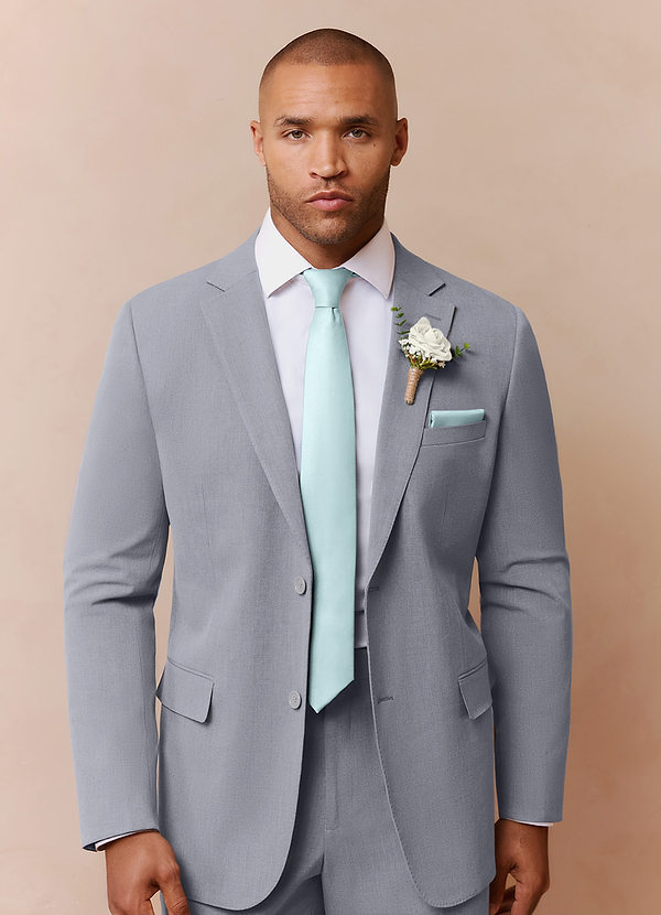 front Savile Grey Wool Blend Suit Jacket