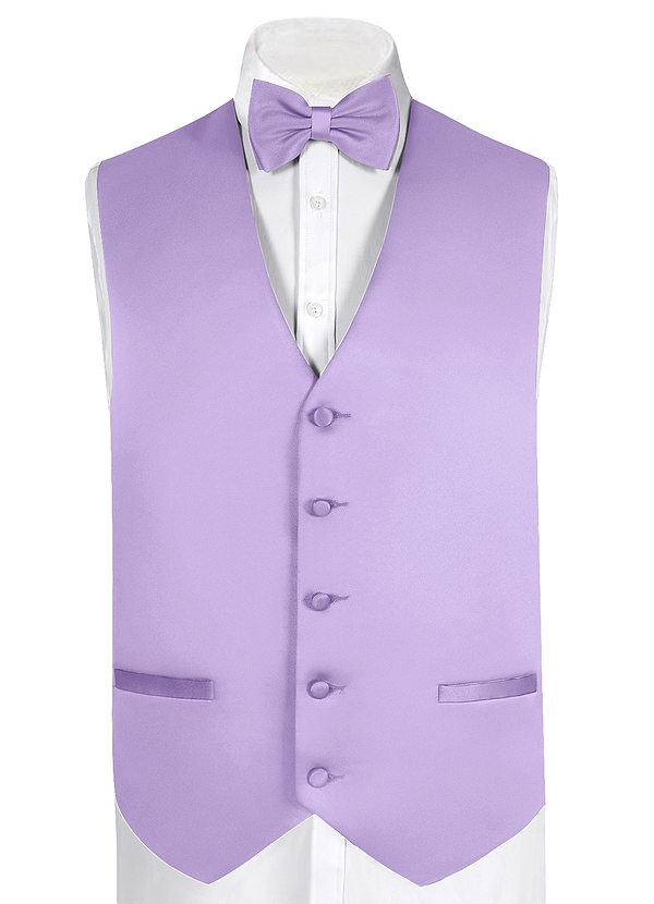 front Matte Satin Vest and Bow Tie Set