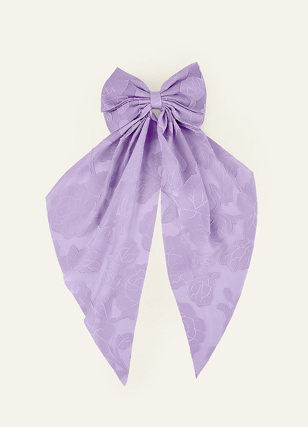 front Matching Color Floral Burnout Bow Hair Clip