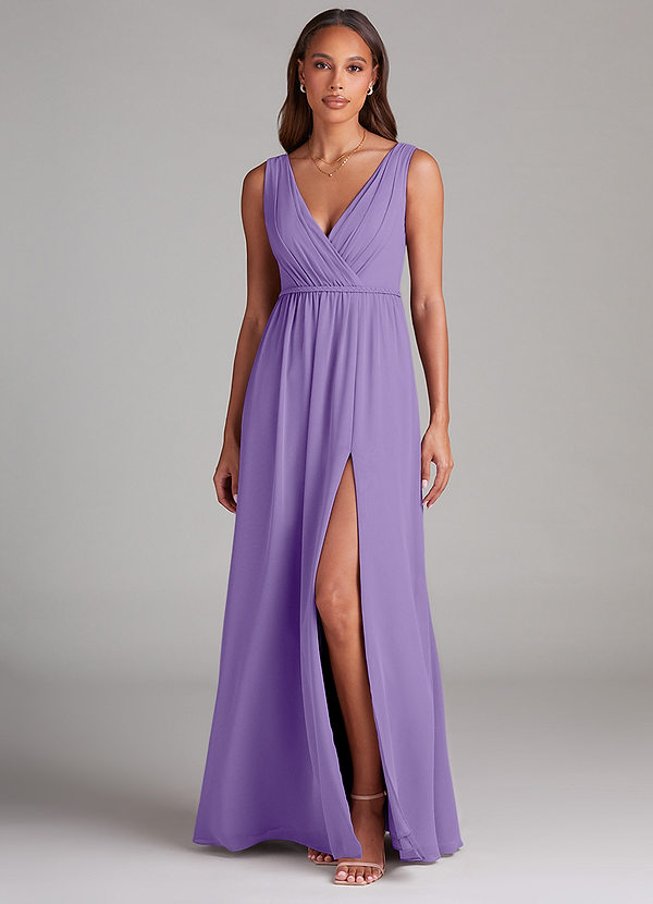 Azazie Tanicia Bridesmaid Dresses Tahiti A-Line Pleated Chiffon Dress image1