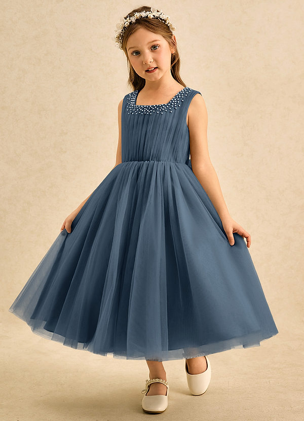 Azazie Pika Klänningar för brudeflicka Klä A-Line i Tyll Plisserad image1