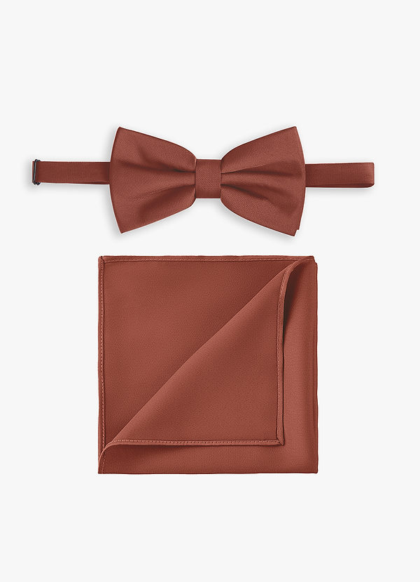front Stretch Satin Bow Tie and Pocket Square Set
