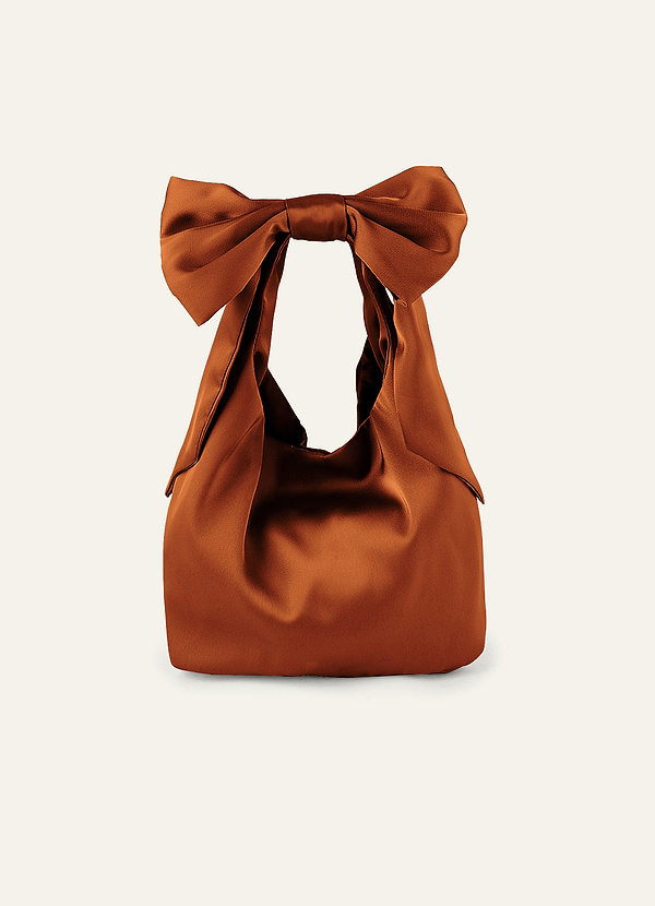 front Borsa a mano con fiocco in raso elasticizzato in tinta