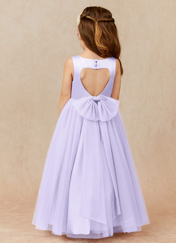 Azazie Muni Flower Girl Dresses Lilac A-Line Bow Tulle Dress image1