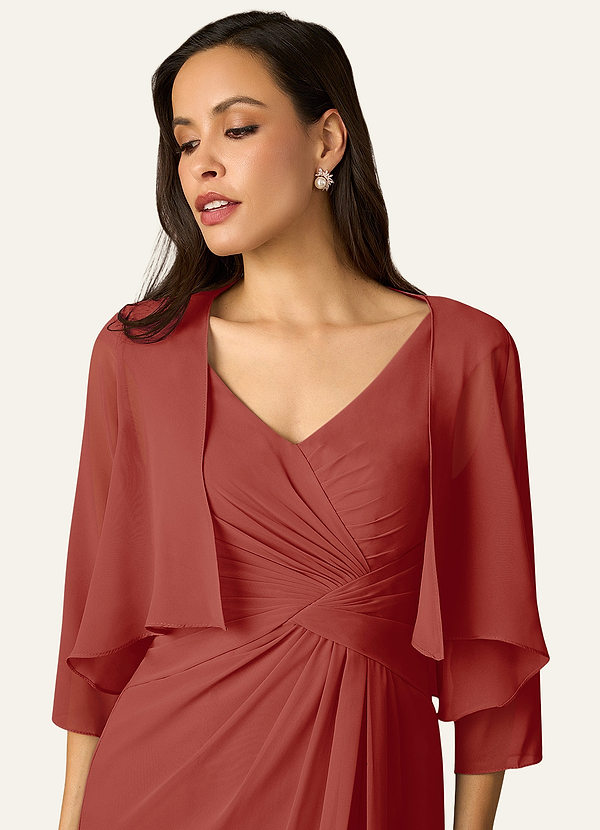 front Azazie Matching Color Fisher Chiffon Wrap