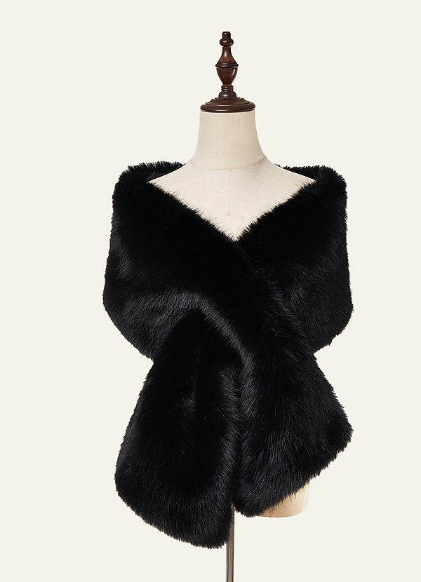 front Plush Faux Fur Wrap