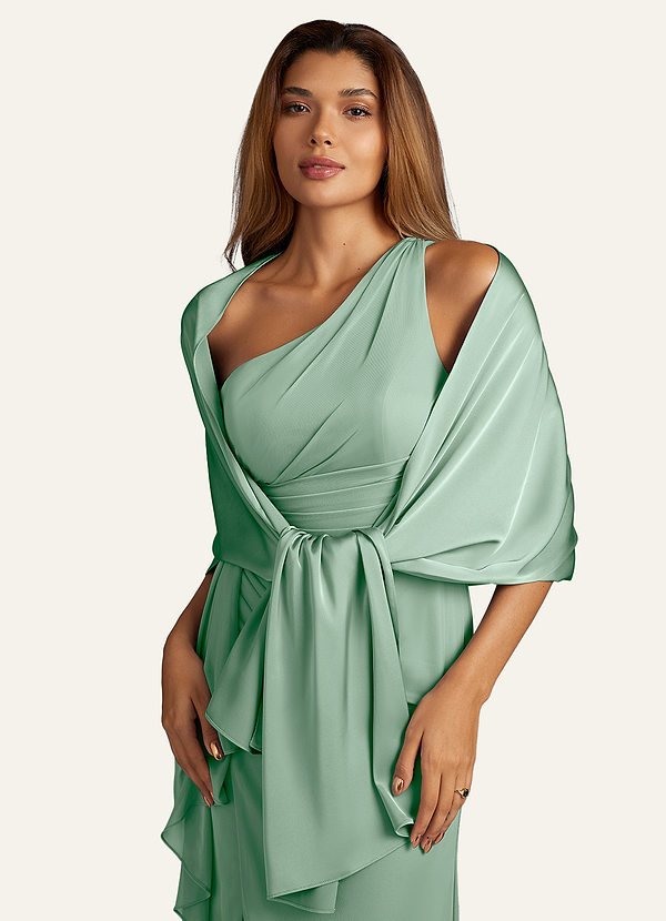 front Azazie Matchande Färg Aleena Stretch Satin Sjal