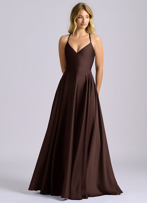 Truce Bridesmaid Dresses Ganache A-Line Stretch Satin Dress image1