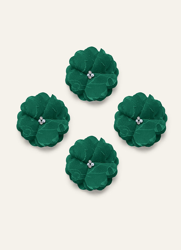 front Four-Piece Matching Color Floral Burnout Hair Clip Set